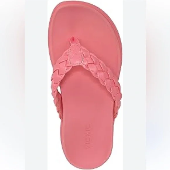 Vionic Kenji Pink Braided Platform Wedge Sandal - Picture 1 of 11